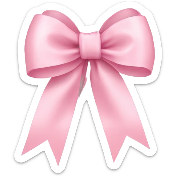 light pink ribbon bow sticker