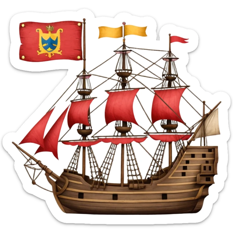 Batavia the Dutch East India Company ship with VOC flag sticker