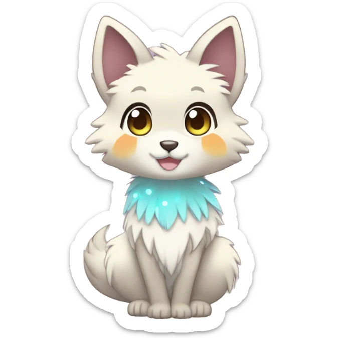 Cute Kawaii Chibi Anthro Fur-Sona Pretty Shiny Colorful Sparkly Fakemon Full Body sticker