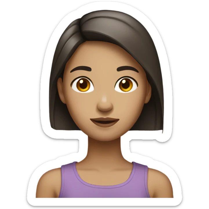 Girl with light skin and straight dark brown hair  sticker