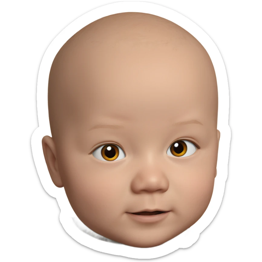 bald boy portrait looking at viewer sticker