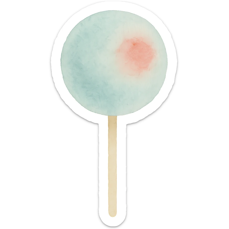 lollipop, watercolor art style, soft brush strokes, delicate colors sticker