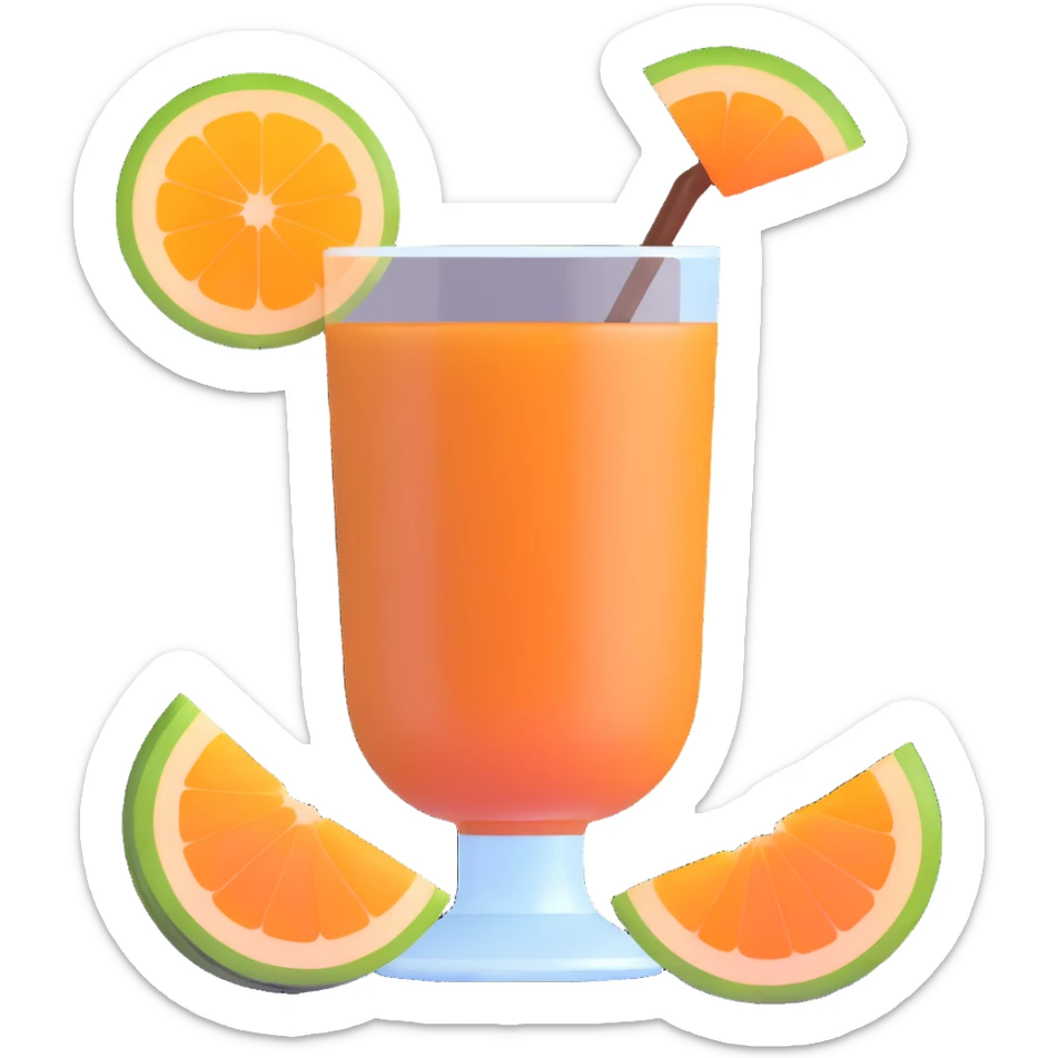 coffee carajillo drink with liquor in a glass with a slice of orange cantaloupe melon on the side sticker