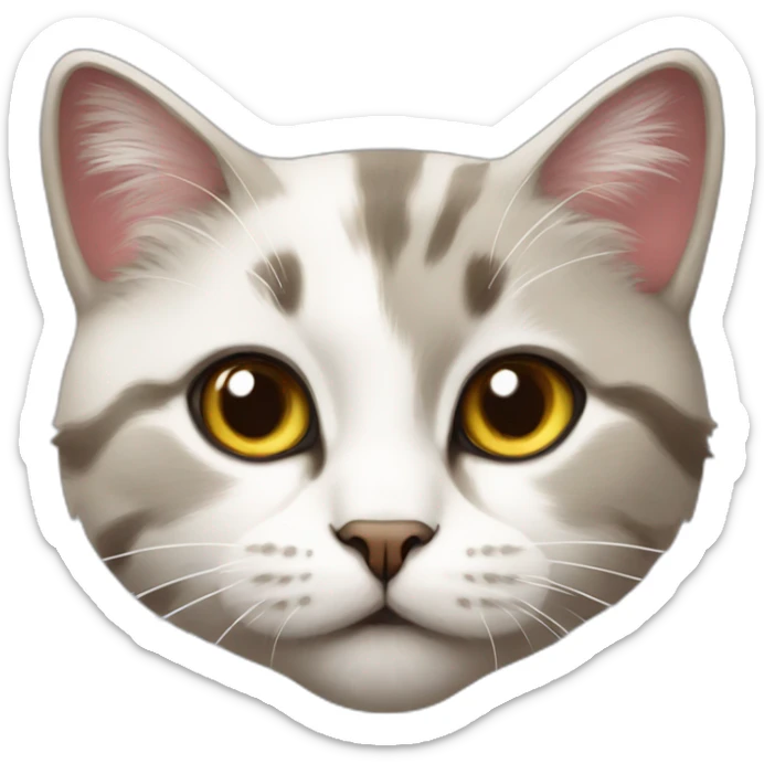 A cat painted in the color of the flag of Russia sticker