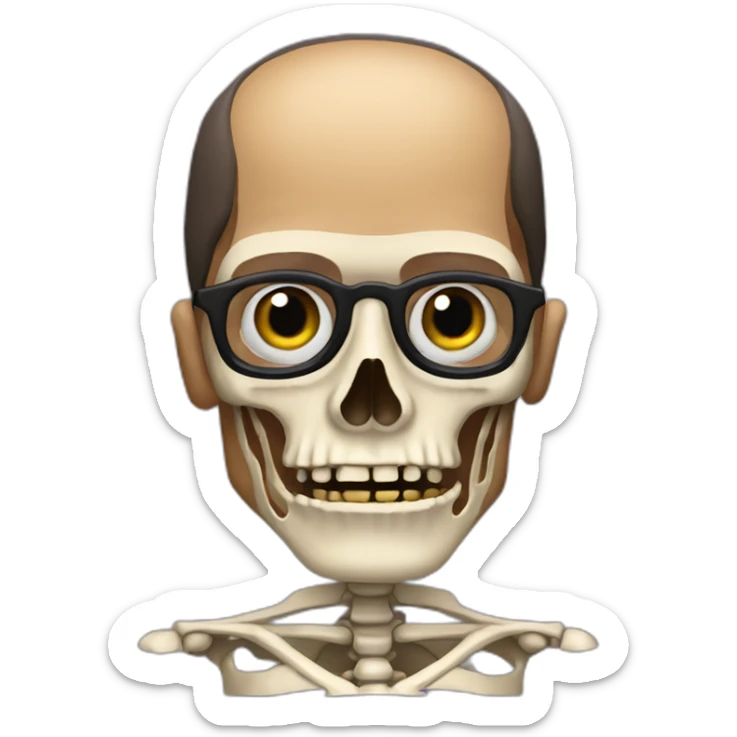 Gustavo Fring with half of his face normal and half of his face as a skeleton sticker