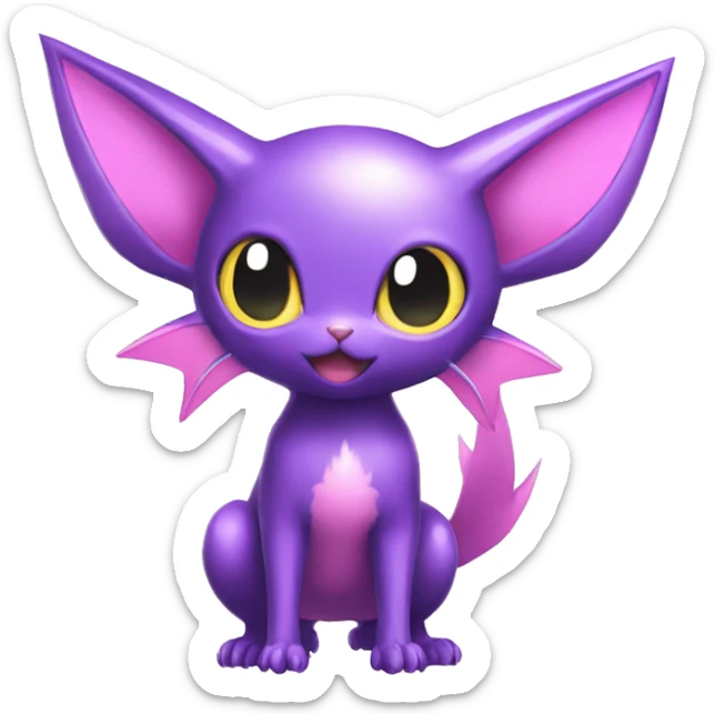 Shiny Kawaii Noibat-Skitty-Espeon-fusion-hybrid full body sticker