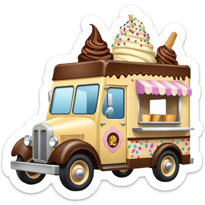Krazy Kleenex Jenkins 4wd 1924 racing ice cream with chocolate, nuts and sprinkles dream house food truck  sticker