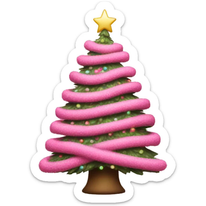 Pink Christmas tree  sticker