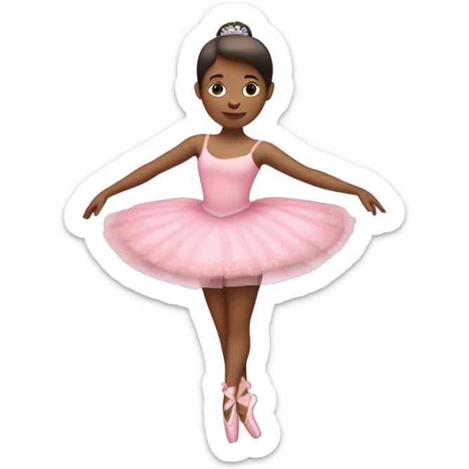 Ballerina with Nutcracker in hand and pink ballet dress and ballet shoes  sticker