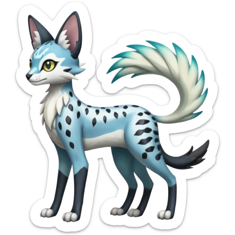 Meloetta-Trico-Silvally-Nargacuga-Sergal-Serval-Cresselia-Fakémon-creature-hybrid sticker