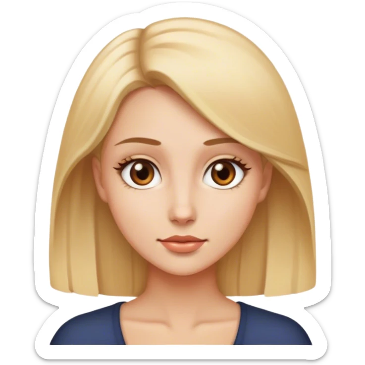 femme aux cheveux blond lisse et au yeux marrons sticker