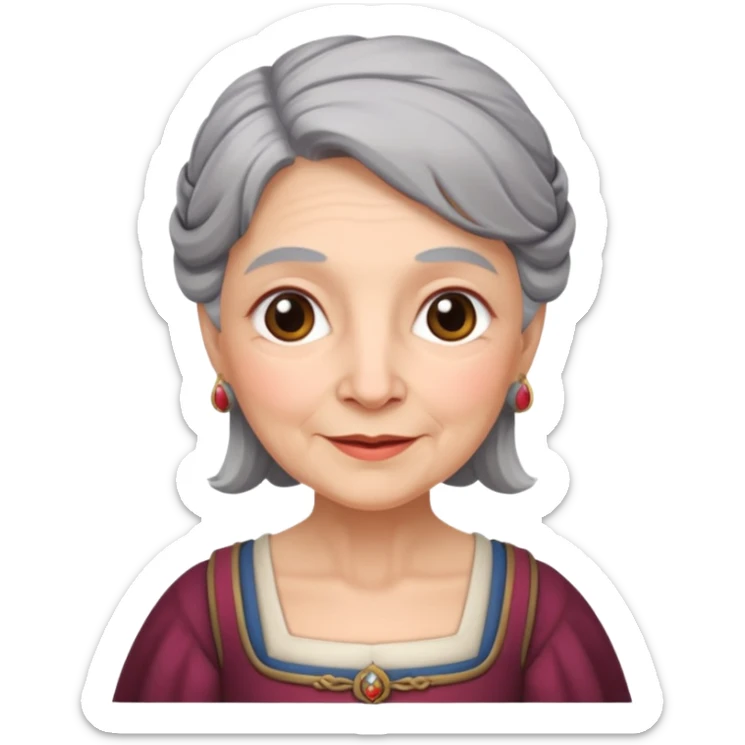 The kind and amiable grandmother in medieval fairy tales sticker