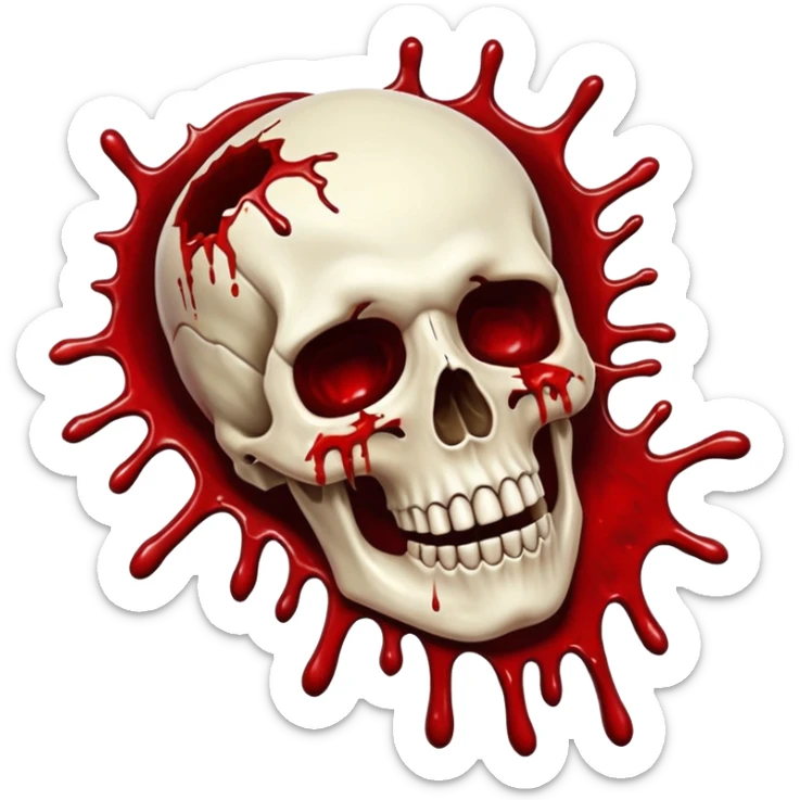 3D rotting corpse jumping in the air. In the style of your bloody skull art. More blood sticker