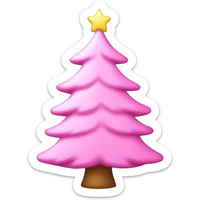 Pink christmas tree sticker