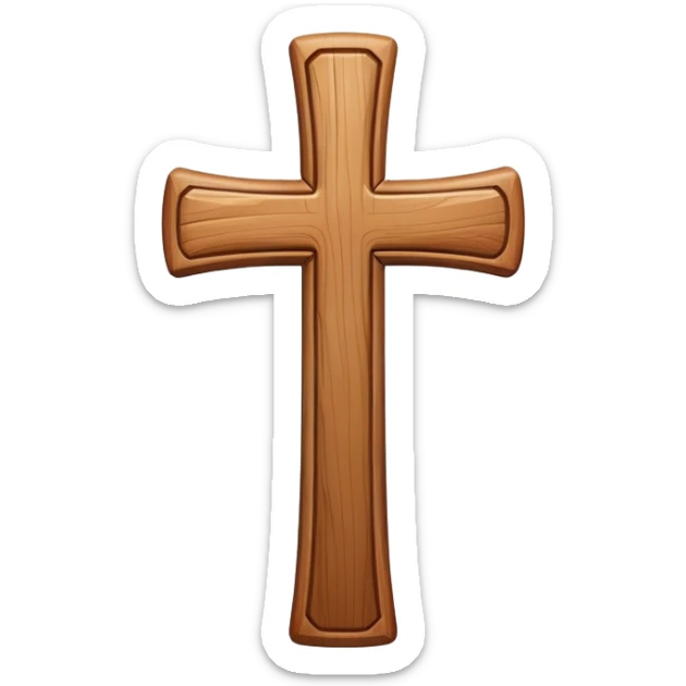 A smooth modern Wooden cross  sticker