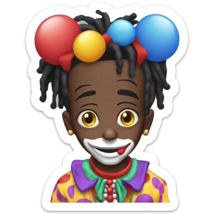 playboi carti with clown outfit and clown nos sticker