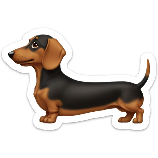 Wiener dog from the side  sticker