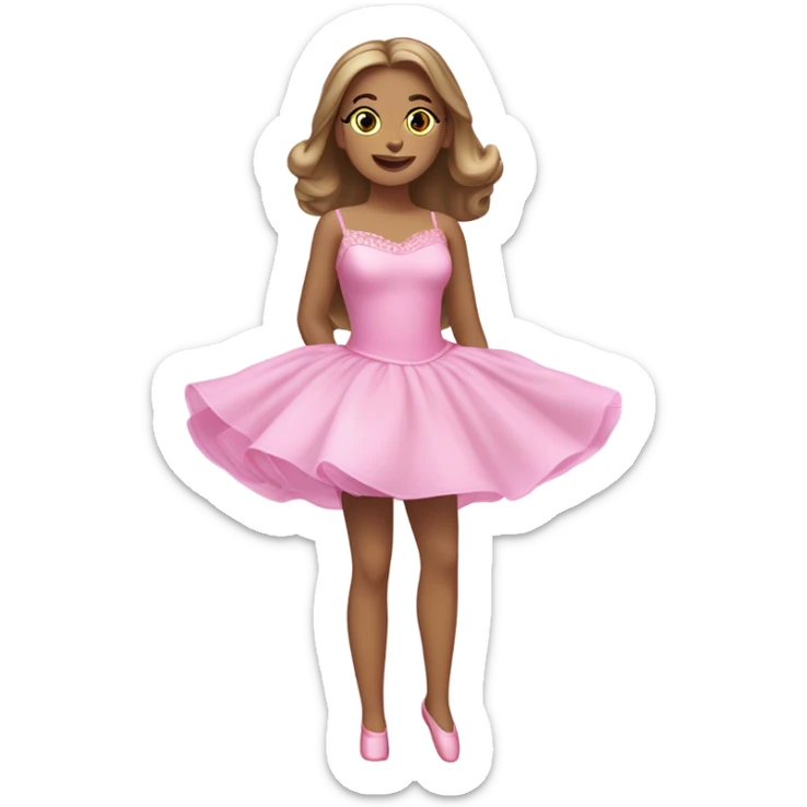 O balerina cu roche roz care face cumpana si e alba si incredibil de frumoasa sticker