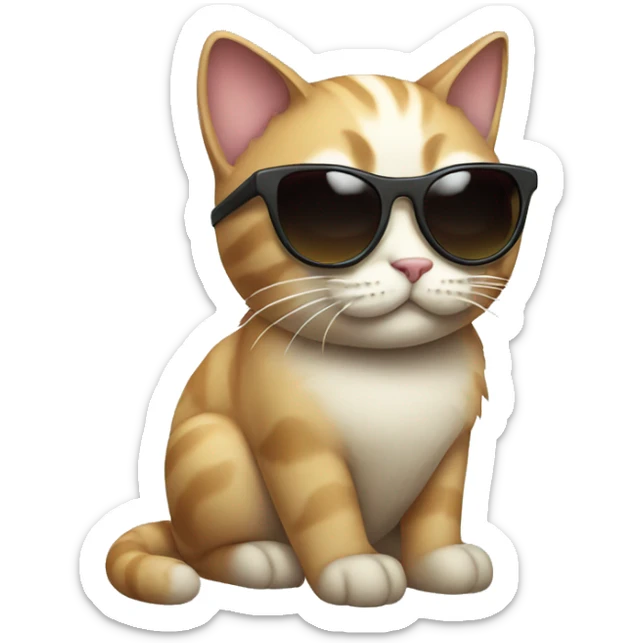 Cat with sunglasses sticker