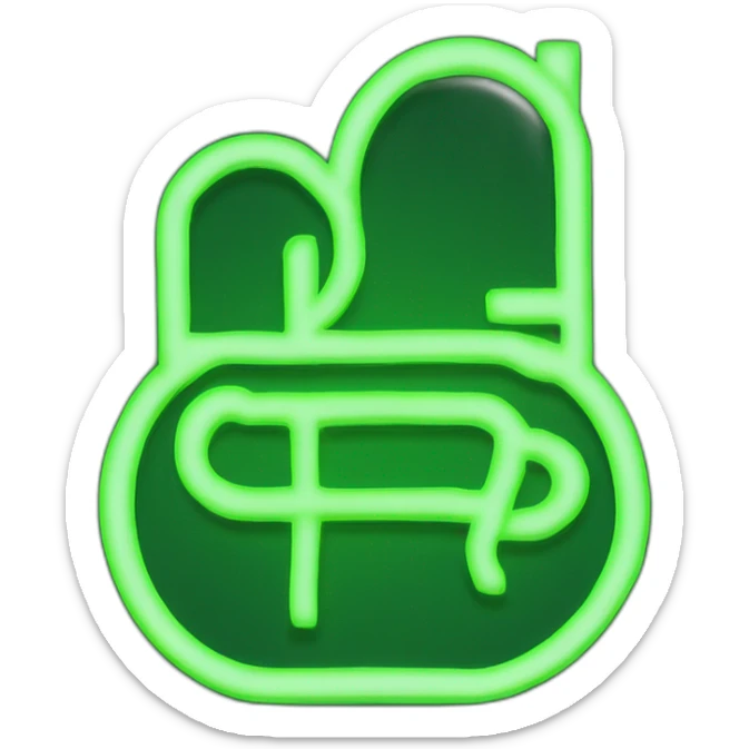dollar sign, green of #08F9BF with neon glow of #08F9BF on it. Plain, monochromatic solid dark #141414 background. sticker