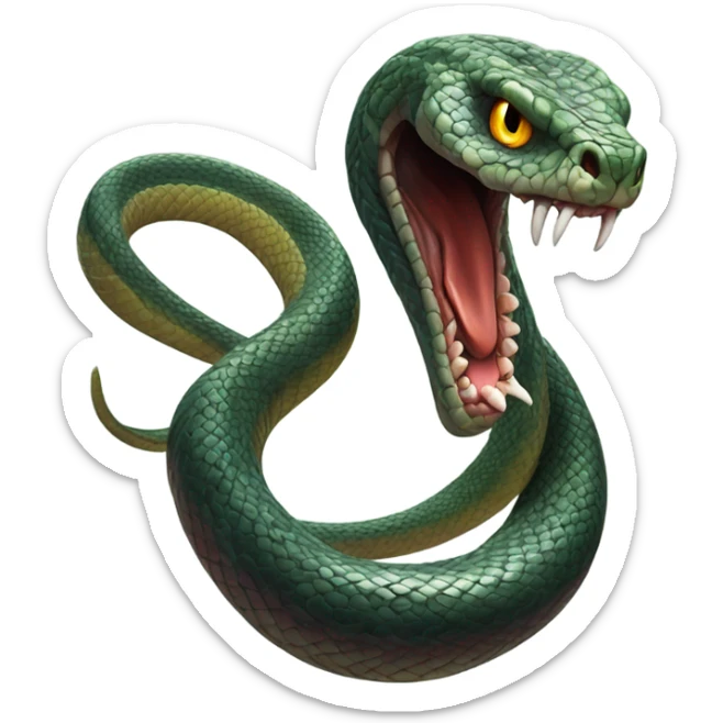 Realistic, scary snake sticker