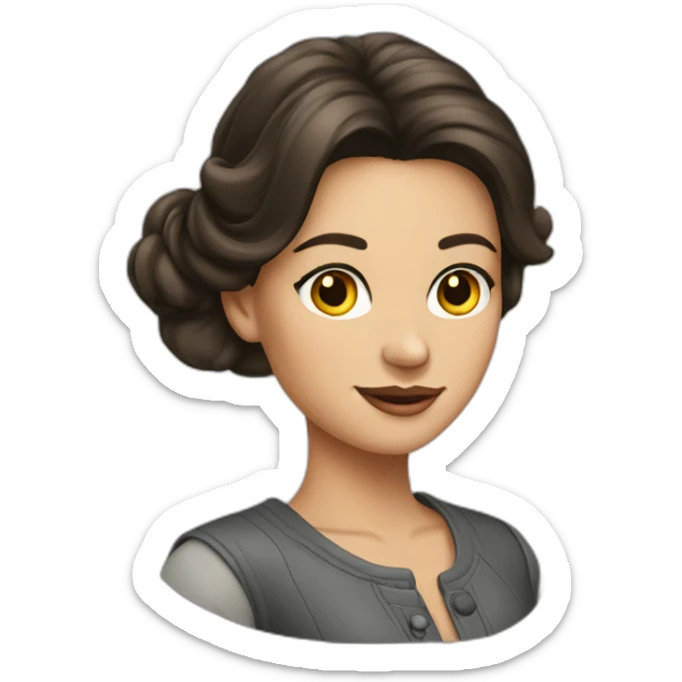 Brunette-girl-old-money-fashion-style sticker