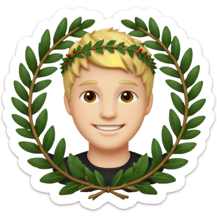 A detailed face emoji of Nero, the Roman emperor sticker