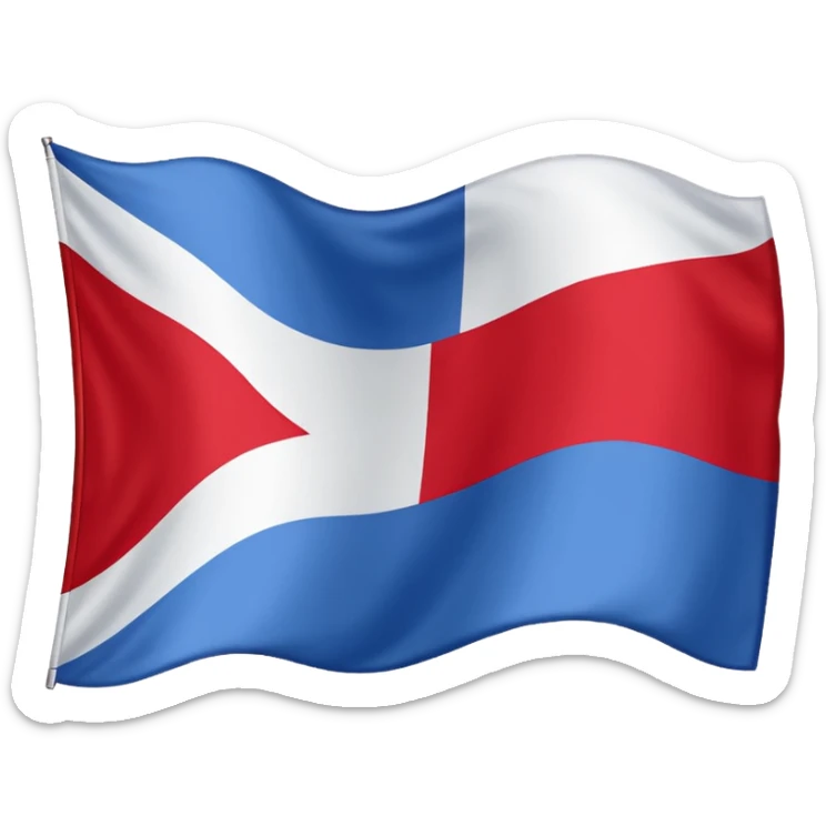 Emoji du drapeau de la Yougoslavie avec un drapeau en ligne comme celui de l’Allemagne avec en haut du bleu au milieu du blanc avec un étoile et en bas du rouge  sticker