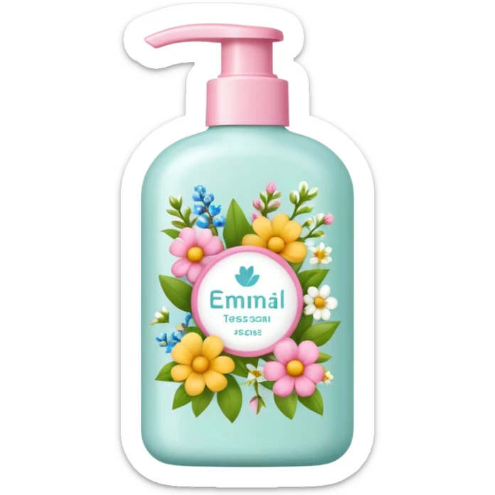 , flower)

bottle of hair care product with seasonal symbols around sticker