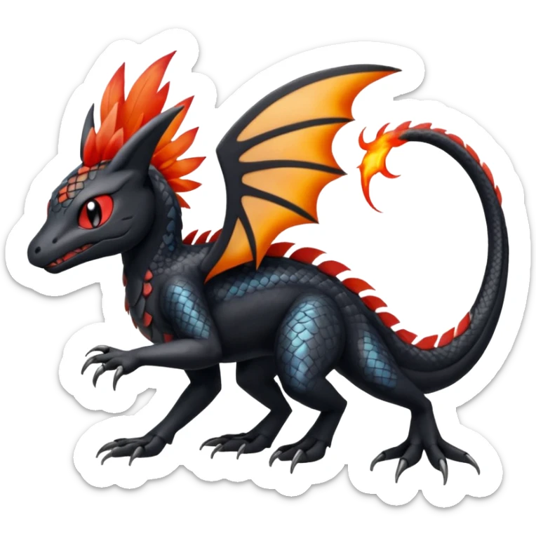 Meloetta-Salandit-Nargacuga-Pokémon-Fakémon-fusion-hybrid-creature sticker