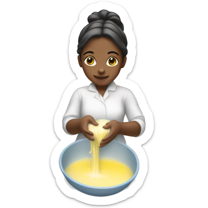 girl washing her hands with a lot of soup foam sticker