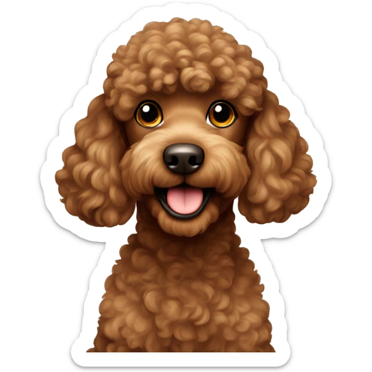 brown poodle sticker