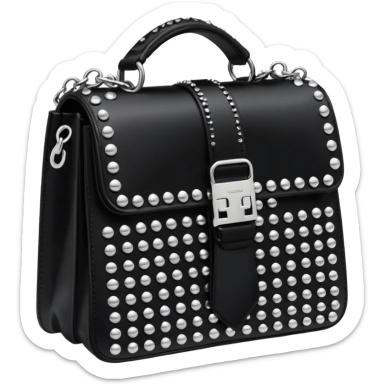 Ultra realistic Alexander Wang bag, in an anime aesthetic style with detailed embellishment  sticker