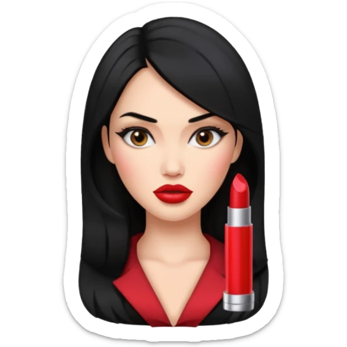 “Emoji girl, femme fatale, black hair. megan fox vibes sticker