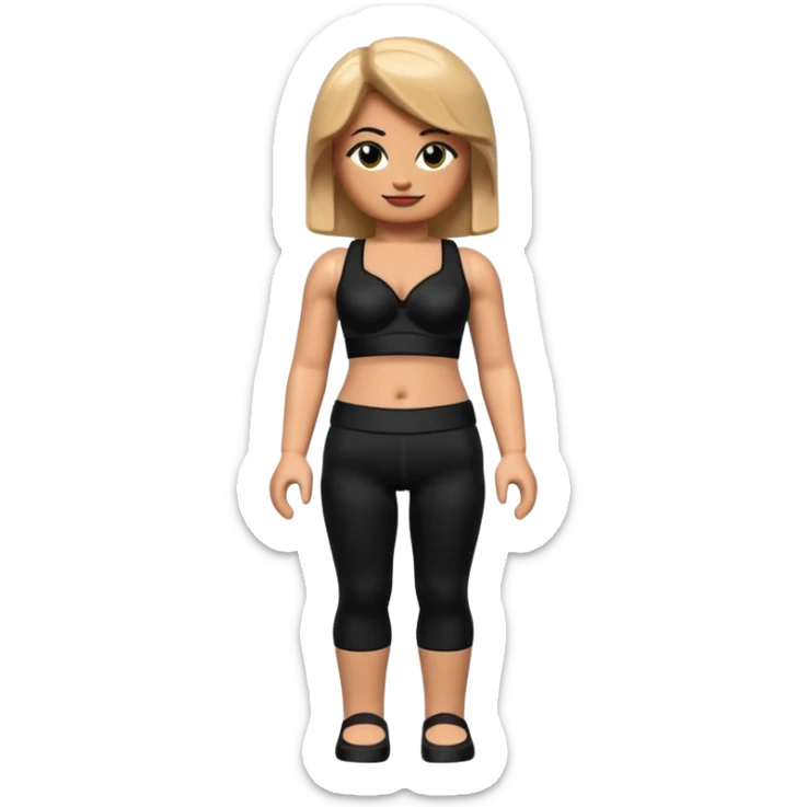 legging brassière noir gonflé ventre femme lego personnage sticker