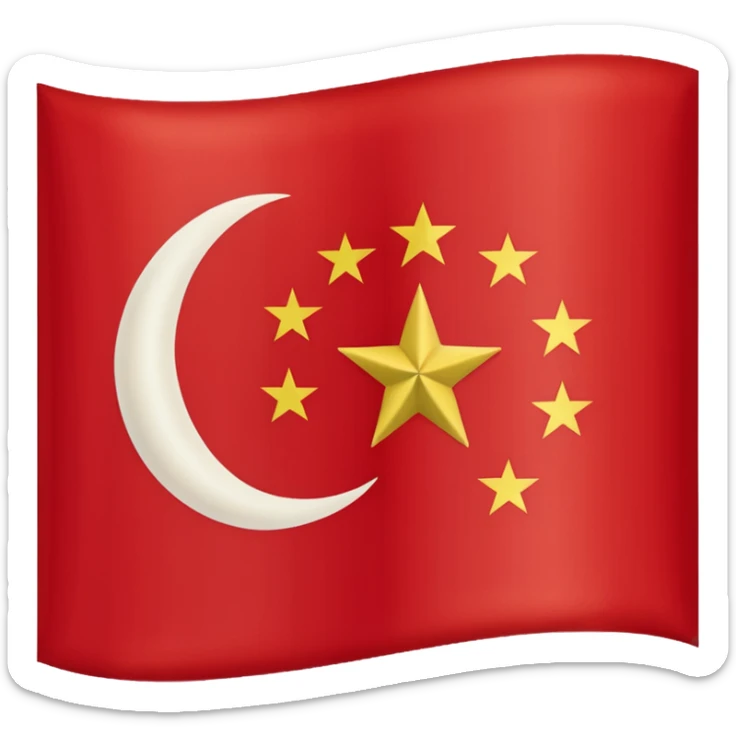create an ottoman empire flag emoji. the shape of flag is like usual flag emojis alright sticker