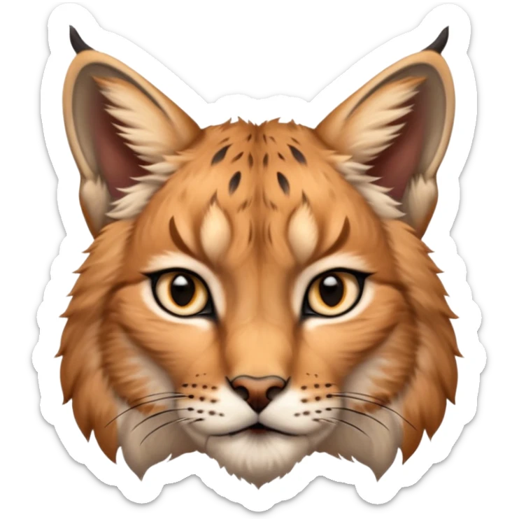 A high-resolution photo-realistic digital illustration of a majestic lynx, chest upward A high-resolution, photo-realistic digital illustration of a majestic young Eurasian lynx, shown from the shoulder upwards with markings sticker