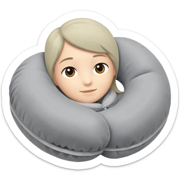 A plush travel pillow with gentle cushioning that wraps comfortably around the neck. sticker