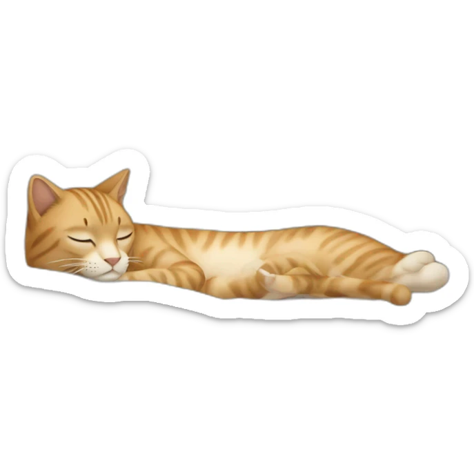 a large cat sleeping on the laptop of a woman with pale skin and long brown straight hair sticker