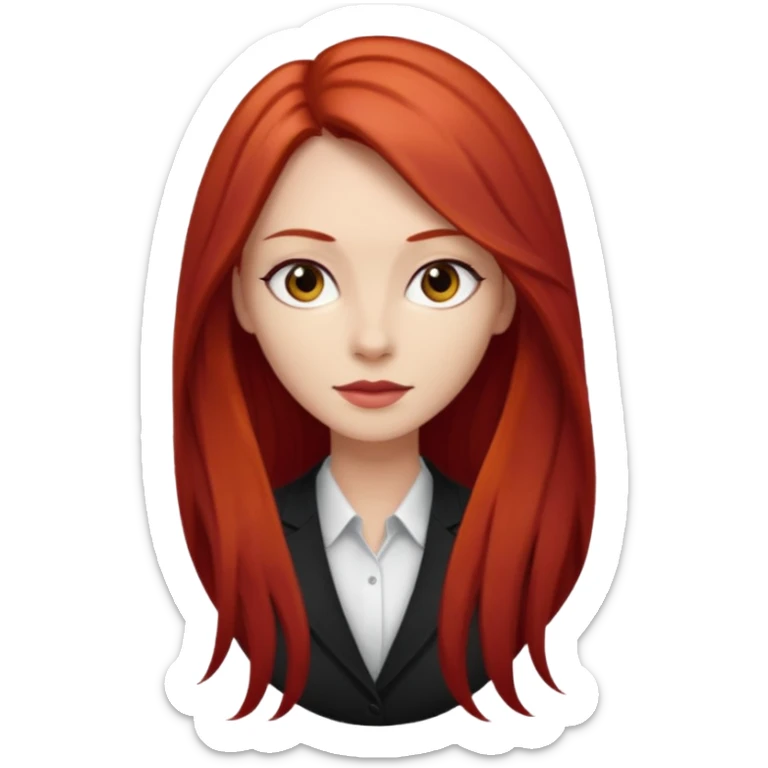 Mujer flaca con cabello largo color rojo color de piel blanca, hombre de color medio moreno con cabello color negro, flaco sticker