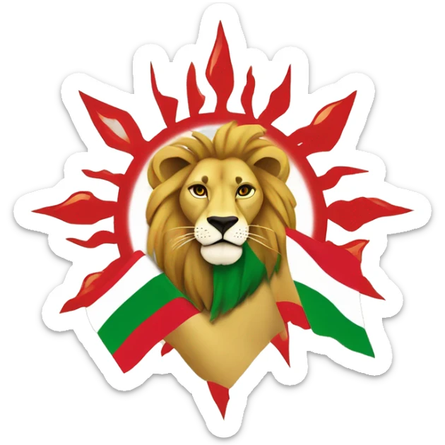 Lion and sun middle of the flag of iran instead of whatever is there sticker