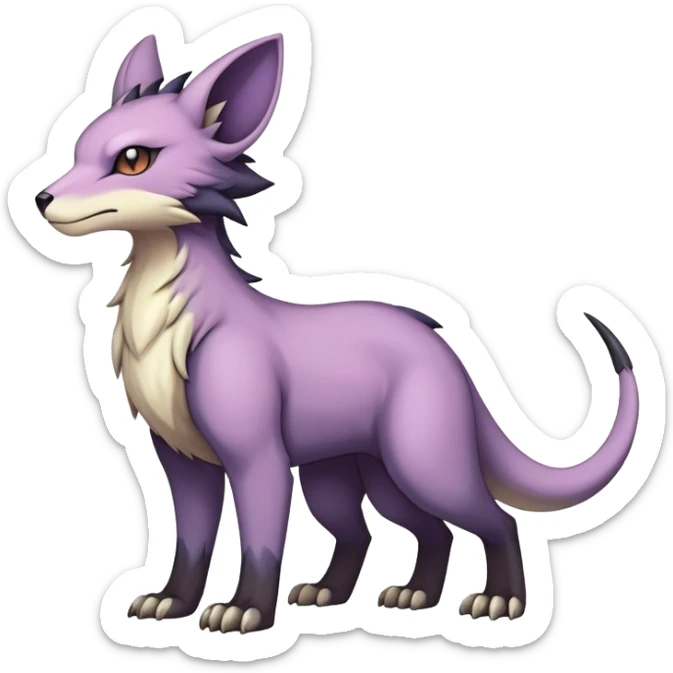 cool colorful dark pastel edgy fantasy animal hybrid Fakemon full body sticker