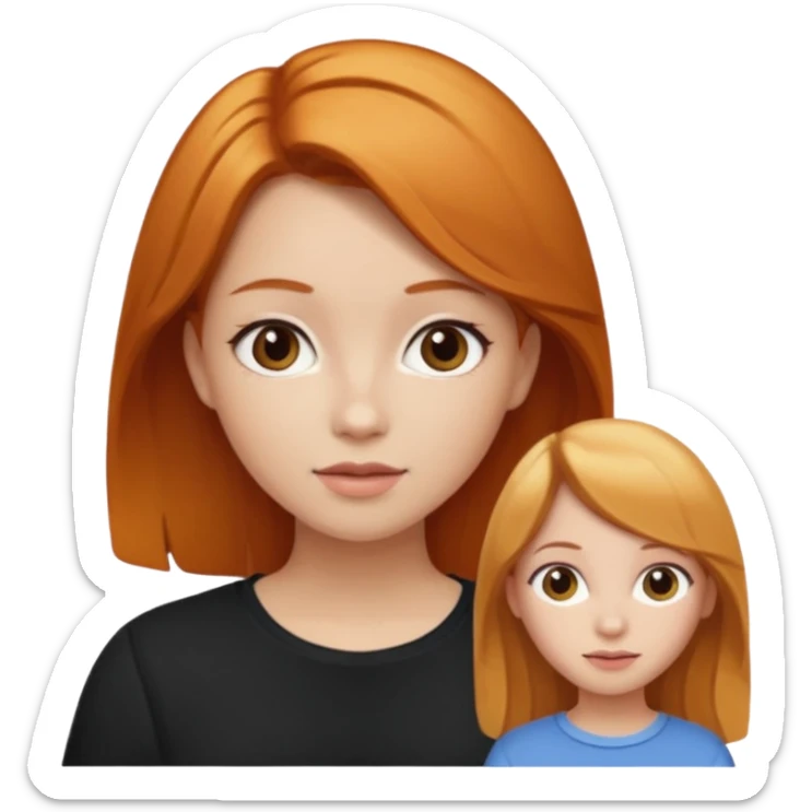 Make one girl with blonde hair and a second girl with ginger hair and one with brown hair  sticker