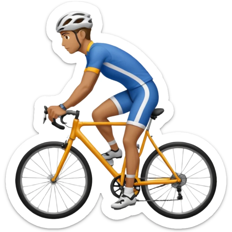 full body of a man cycling with sport shirt sticker