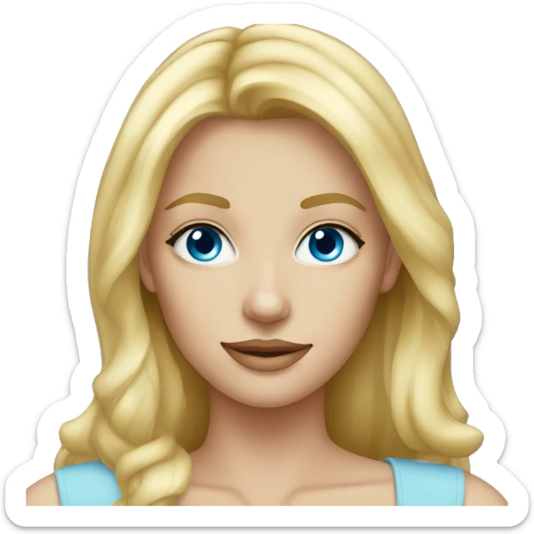 pretty blond woman with blue eyes sticker