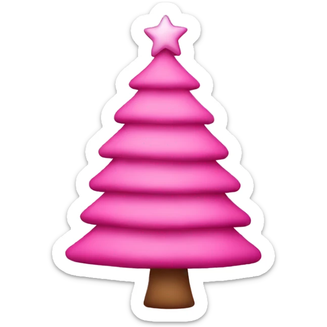 Pink Christmas tree sticker