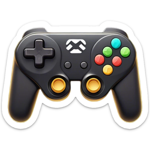 Clash of Clans aesthetic: Cinematic Playful Joy-Con Controllers Portrait Emoji, rendered in a 3D vector-style similar to standard emojis with minimal shading and bold, simplified shapes. A compact, distinct form with signature details, softly glowing with a nostalgic gaming charm. Simplified yet unmistakably iconic, highly detailed and consistent, glowing with a soft radiance and high shine. Stylized with a touch of retro gaming magic and a soft glowing outline, capturing the essence of a beloved gaming relic with a friendly, playful manner! sticker