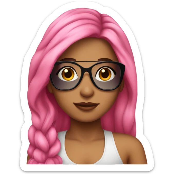 Latina-girl-sunglasses-pink-hair sticker