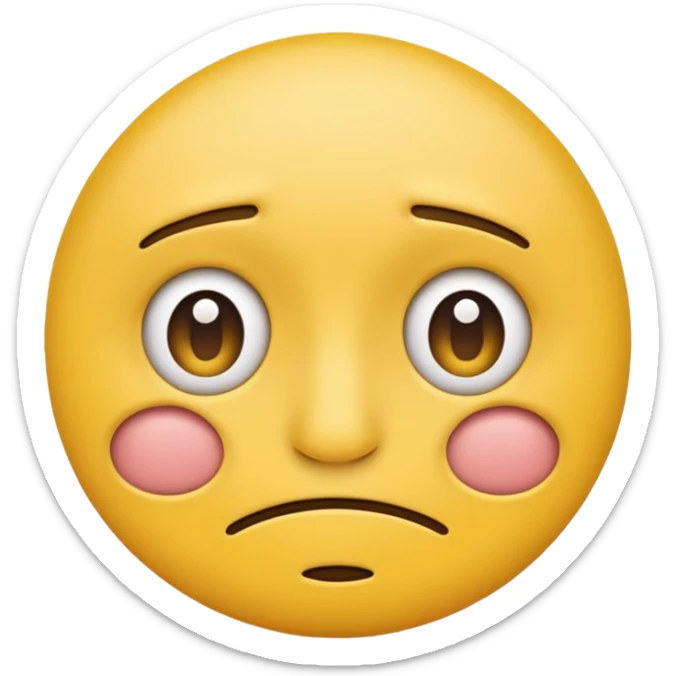 A straight face emoji with a slight look of disgust, a horizontal hand where the neck would be. All yellow. It should be a normal emoji with no body parts except the floating jandc sticker