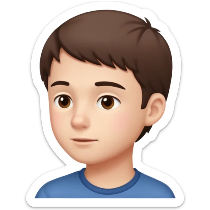 A boy showing right cheek to her mother asking for a gentle playful slap only boy no picture of mother included in emoji
Give side view of right cheek sticker